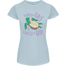 LGBT Turtle Loved By God Gay Pride Womens Petite Cut T-Shirt Light Blue
