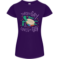 LGBT Turtle Loved By God Gay Pride Womens Petite Cut T-Shirt Purple
