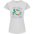 LGBT Turtle Loved By God Gay Pride Womens Petite Cut T-Shirt White