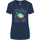 LGBT Turtle Loved By God Gay Pride Womens Wider Cut T-Shirt Navy Blue