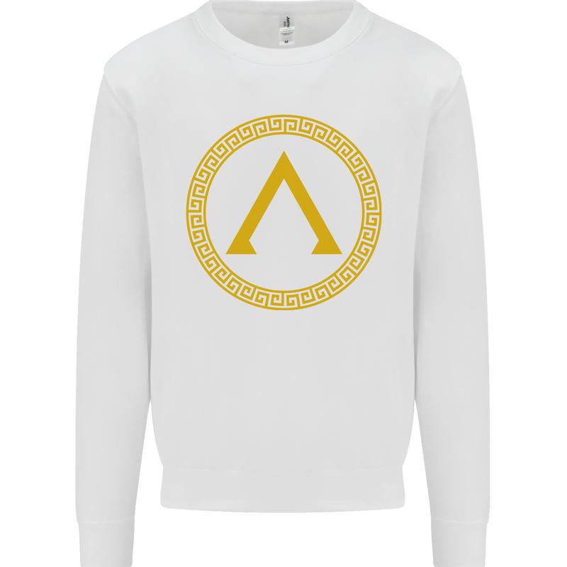 Lambda Gym Spartan Bodybuilding Fitness Kids Sweatshirt Jumper White