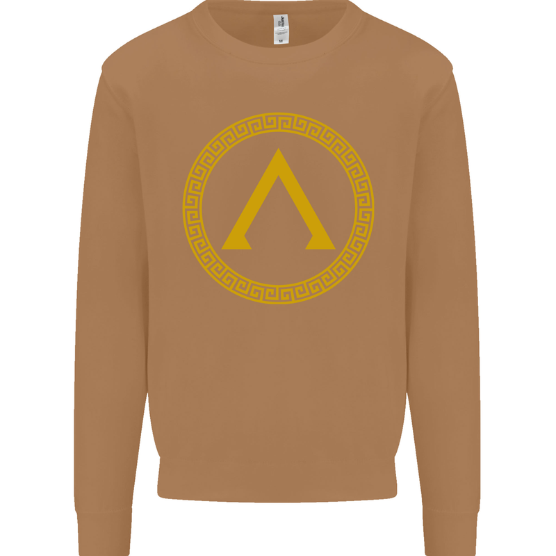 Lambda Gym Spartan Bodybuilding Fitness Mens Sweatshirt Jumper Caramel Latte