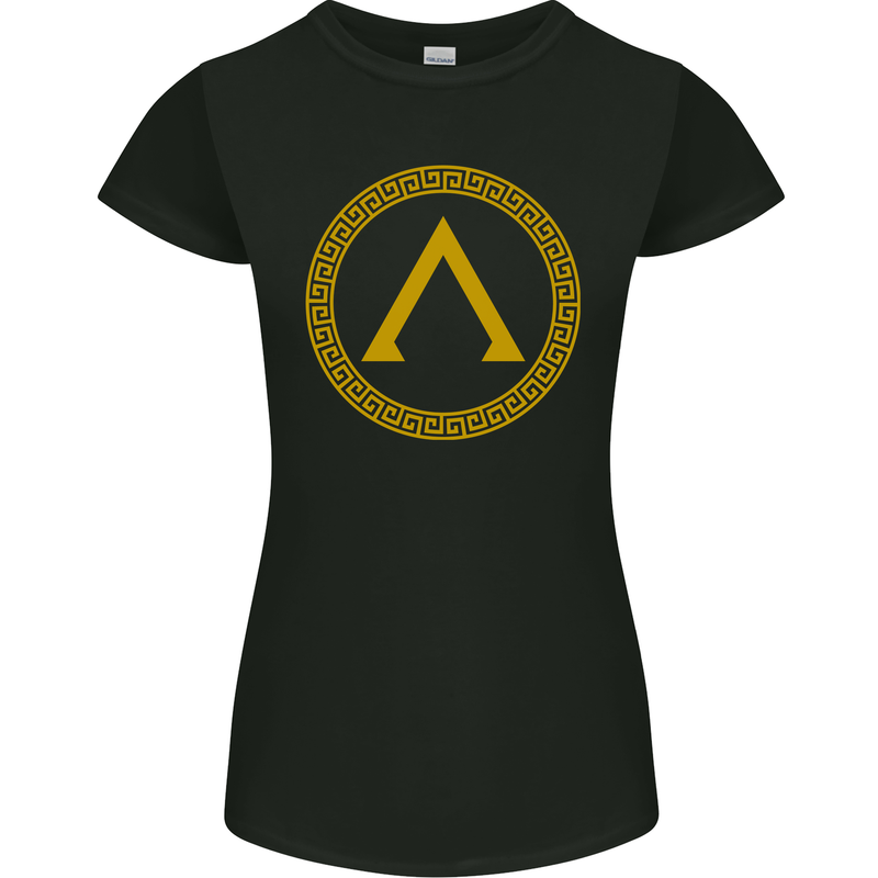 Lambda Gym Spartan Bodybuilding Fitness Womens Petite Cut T-Shirt Black