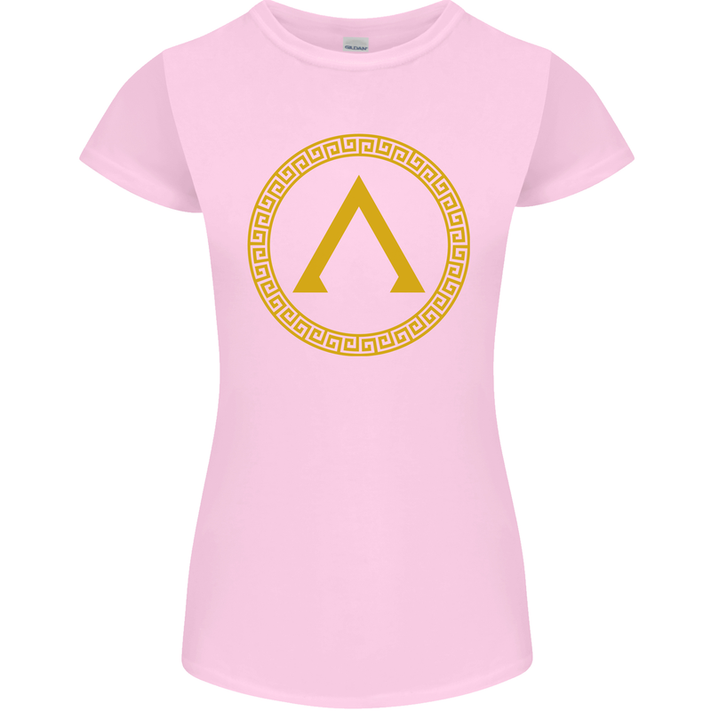 Lambda Gym Spartan Bodybuilding Fitness Womens Petite Cut T-Shirt Light Pink