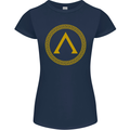Lambda Gym Spartan Bodybuilding Fitness Womens Petite Cut T-Shirt Navy Blue