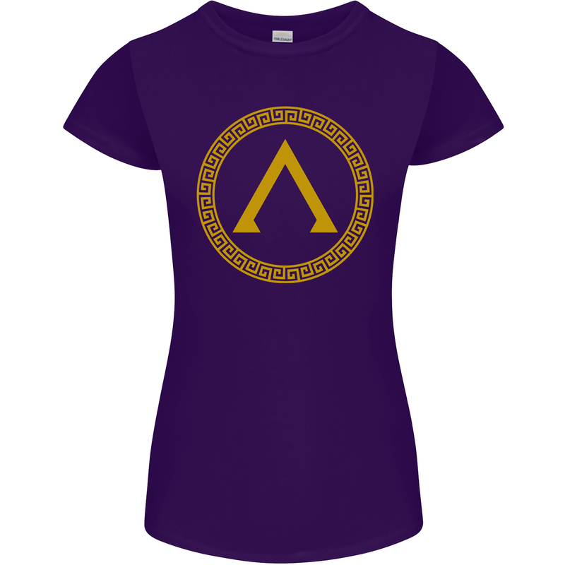 Lambda Gym Spartan Bodybuilding Fitness Womens Petite Cut T-Shirt Purple