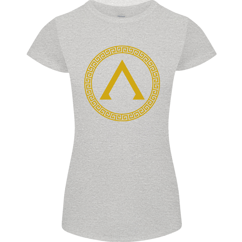 Lambda Gym Spartan Bodybuilding Fitness Womens Petite Cut T-Shirt Sports Grey
