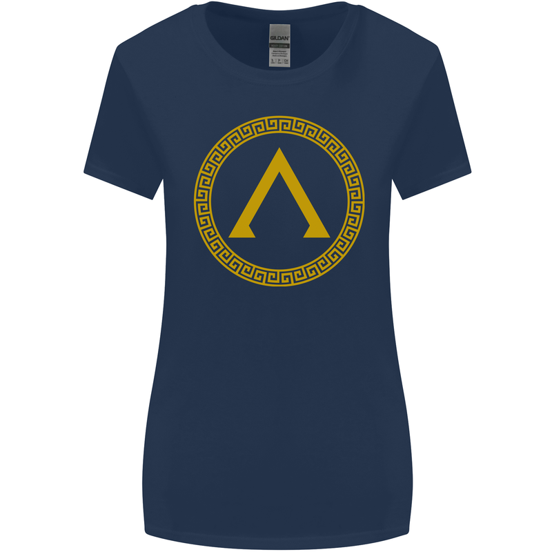 Lambda Gym Spartan Bodybuilding Fitness Womens Wider Cut T-Shirt Navy Blue
