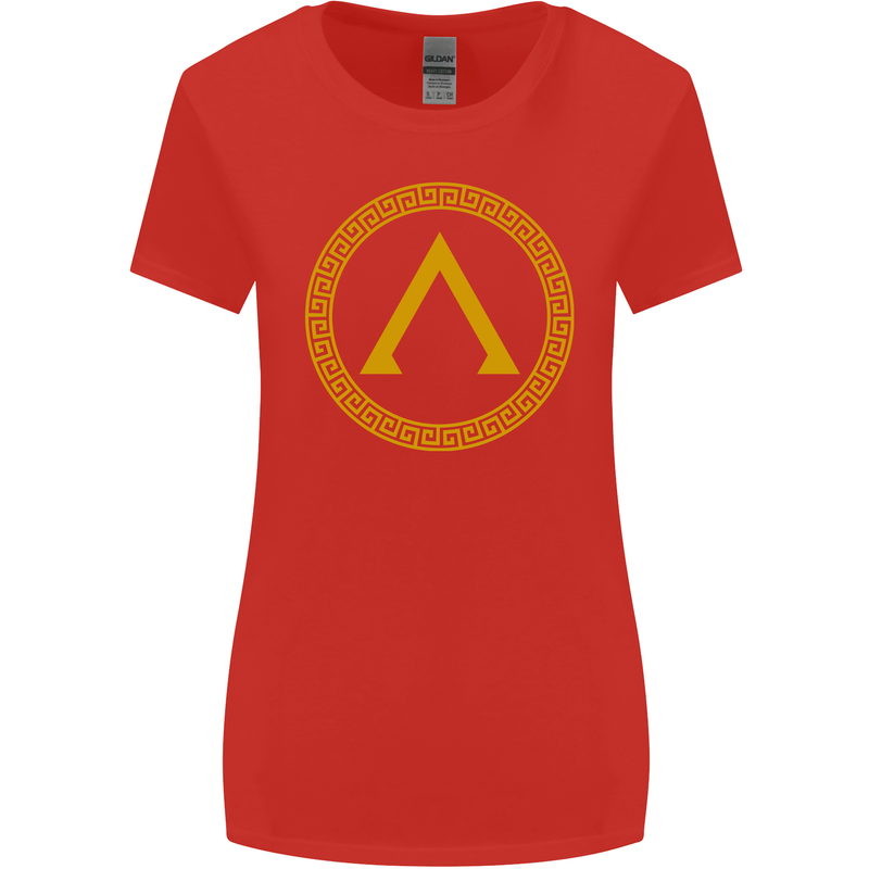 Lambda Gym Spartan Bodybuilding Fitness Womens Wider Cut T-Shirt Red