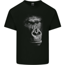 Large 3D Gorilla Face Ecology Kids T-Shirt Childrens Black