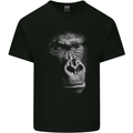 Large 3D Gorilla Face Ecology Mens Cotton T-Shirt Tee Top Black
