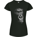 Large 3D Gorilla Face Ecology Womens Petite Cut T-Shirt Black