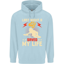 Last Night a DJ Saved My Life DJing Childrens Kids Hoodie Light Blue