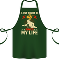 Last Night a DJ Saved My Life DJing Cotton Apron 100% Organic Forest Green