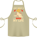 Last Night a DJ Saved My Life DJing Cotton Apron 100% Organic Khaki