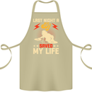 Last Night a DJ Saved My Life DJing Cotton Apron 100% Organic Khaki