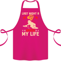 Last Night a DJ Saved My Life DJing Cotton Apron 100% Organic Pink