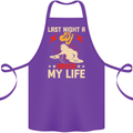 Last Night a DJ Saved My Life DJing Cotton Apron 100% Organic Purple