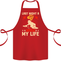 Last Night a DJ Saved My Life DJing Cotton Apron 100% Organic Red