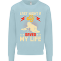 Last Night a DJ Saved My Life DJing Kids Sweatshirt Jumper Light Blue