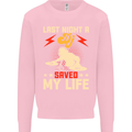 Last Night a DJ Saved My Life DJing Kids Sweatshirt Jumper Light Pink