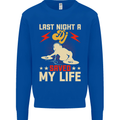 Last Night a DJ Saved My Life DJing Kids Sweatshirt Jumper Royal Blue