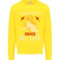 Last Night a DJ Saved My Life DJing Kids Sweatshirt Jumper Yellow