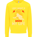 Last Night a DJ Saved My Life DJing Kids Sweatshirt Jumper Yellow