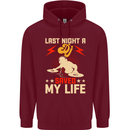 Last Night a DJ Saved My Life DJing Mens 80% Cotton Hoodie Maroon