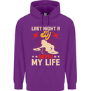 Last Night a DJ Saved My Life DJing Mens 80% Cotton Hoodie Purple