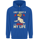 Last Night a DJ Saved My Life DJing Mens 80% Cotton Hoodie Royal Blue