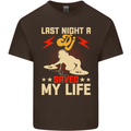 Last Night a DJ Saved My Life DJing Mens Cotton T-Shirt Tee Top Dark Chocolate