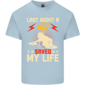 Last Night a DJ Saved My Life DJing Mens Cotton T-Shirt Tee Top Light Blue