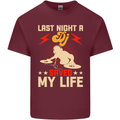 Last Night a DJ Saved My Life DJing Mens Cotton T-Shirt Tee Top Maroon