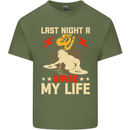 Last Night a DJ Saved My Life DJing Mens Cotton T-Shirt Tee Top Military Green
