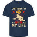 Last Night a DJ Saved My Life DJing Mens Cotton T-Shirt Tee Top Navy Blue