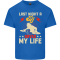 Last Night a DJ Saved My Life DJing Mens Cotton T-Shirt Tee Top Royal Blue