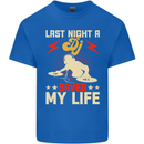 Last Night a DJ Saved My Life DJing Mens Cotton T-Shirt Tee Top Royal Blue