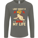 Last Night a DJ Saved My Life DJing Mens Long Sleeve T-Shirt Charcoal