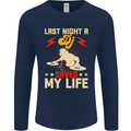 Last Night a DJ Saved My Life DJing Mens Long Sleeve T-Shirt Navy Blue