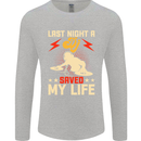 Last Night a DJ Saved My Life DJing Mens Long Sleeve T-Shirt Sports Grey