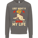 Last Night a DJ Saved My Life DJing Mens Sweatshirt Jumper Charcoal