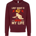 Last Night a DJ Saved My Life DJing Mens Sweatshirt Jumper Maroon