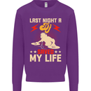 Last Night a DJ Saved My Life DJing Mens Sweatshirt Jumper Purple