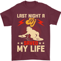 Last Night a DJ Saved My Life DJing Mens T-Shirt 100% Cotton Maroon
