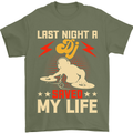 Last Night a DJ Saved My Life DJing Mens T-Shirt 100% Cotton Military Green