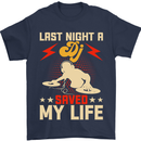 Last Night a DJ Saved My Life DJing Mens T-Shirt 100% Cotton Navy Blue