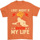 Last Night a DJ Saved My Life DJing Mens T-Shirt 100% Cotton Orange