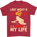 Last Night a DJ Saved My Life DJing Mens T-Shirt 100% Cotton Red