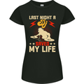 Last Night a DJ Saved My Life DJing Womens Petite Cut T-Shirt Black